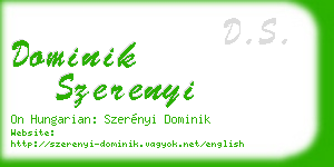 dominik szerenyi business card
